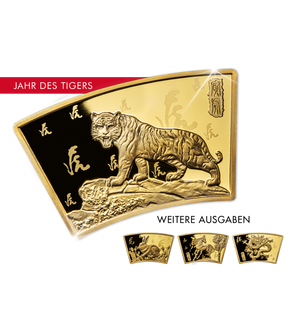 Chinesische Tierkreiszeichen - Startlieferung »Tiger« der Lunar Fan Shape Münzen